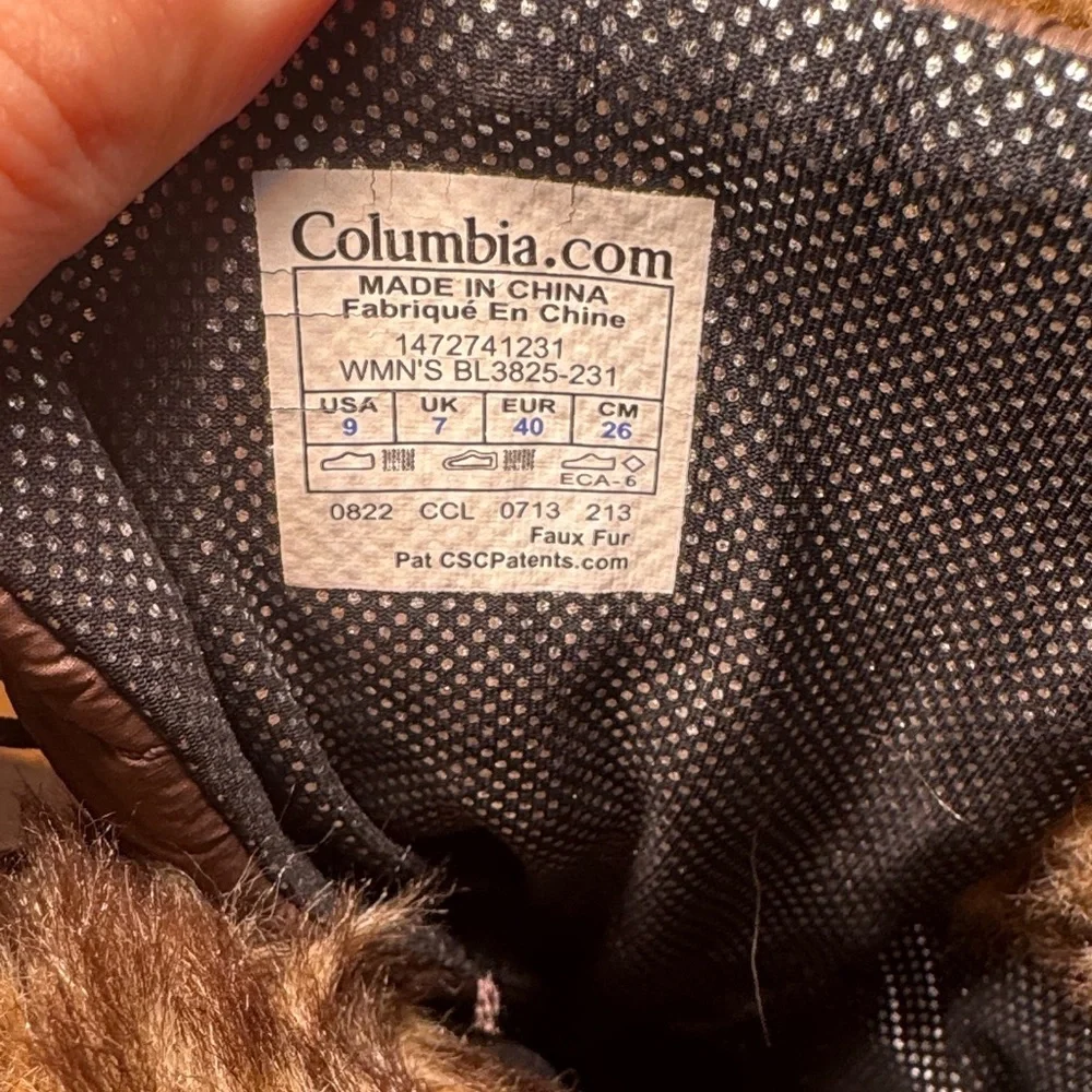 Columbia brown winter boots minx mid lll faux fur size 9